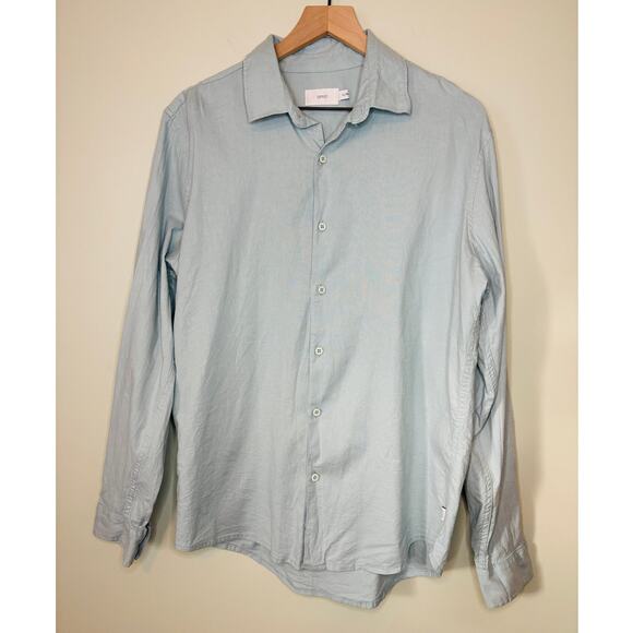 Onia Men's Blue Linen Blend Button Down Shirt Large - Picture 1 of 8